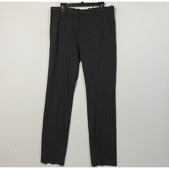 Theory Payton Marled Ponte Dark Gray Classic Stretch Dress Pant Size 33X31 - Picture 1 of 8